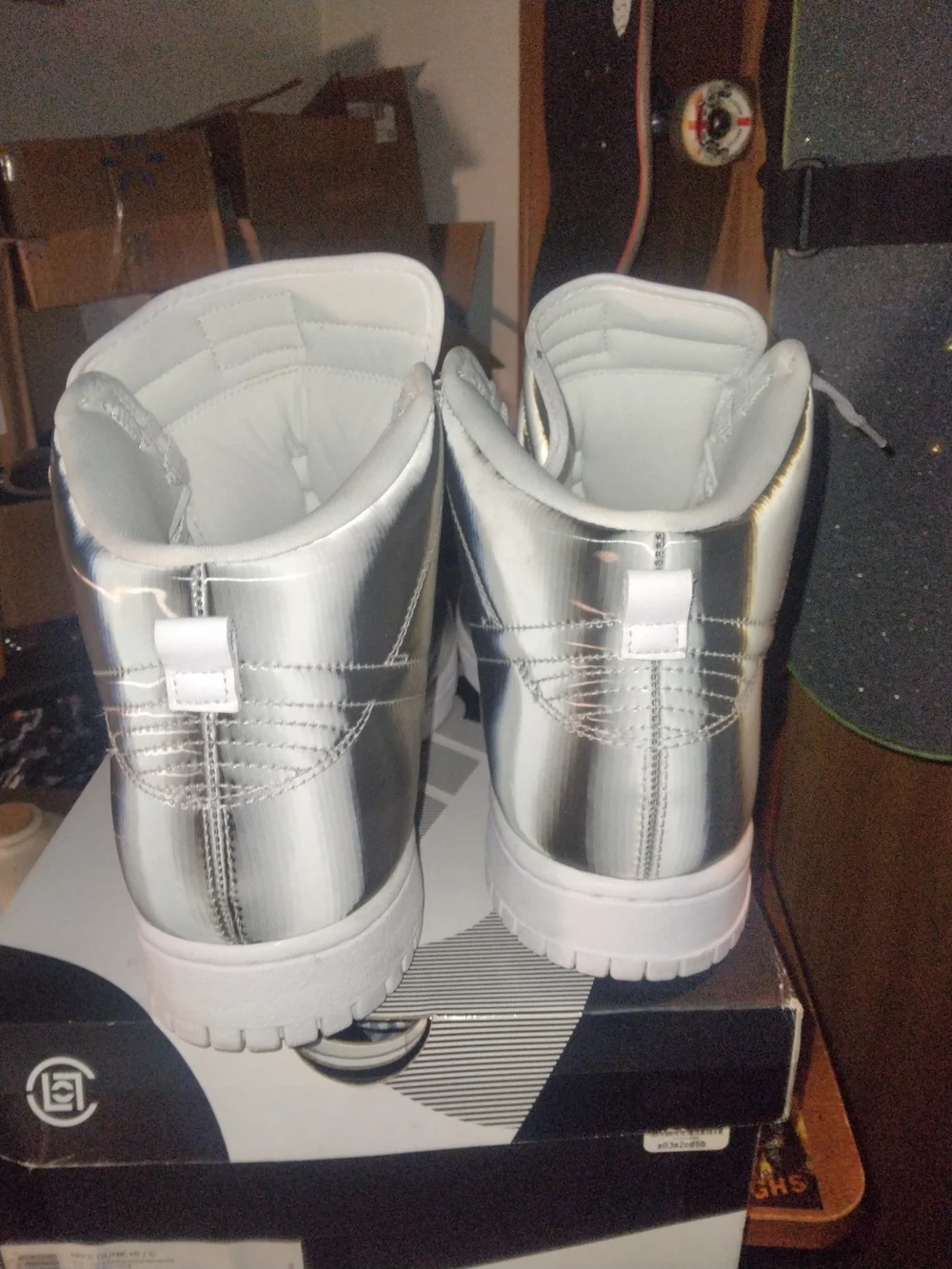 Nike Dunks Hi/C Black,Silver and White- 12
